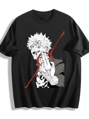 Jujutsu Kaisen Gojo Satoru Graphic Tee Unisex White Anime Streetwear NWT